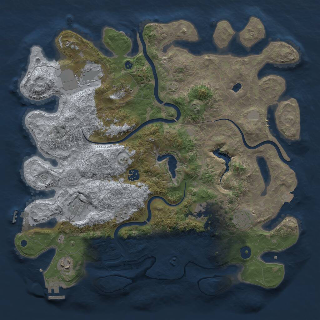 Rust Map: Procedural Map, Size: 4000, Seed: 1578482165, 14 Monuments
