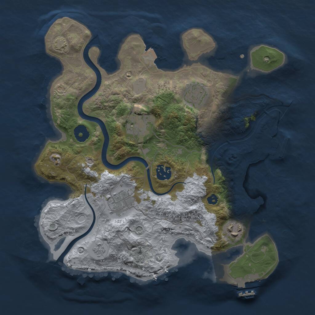 Rust Map: Procedural Map, Size: 3000, Seed: 38000, 11 Monuments