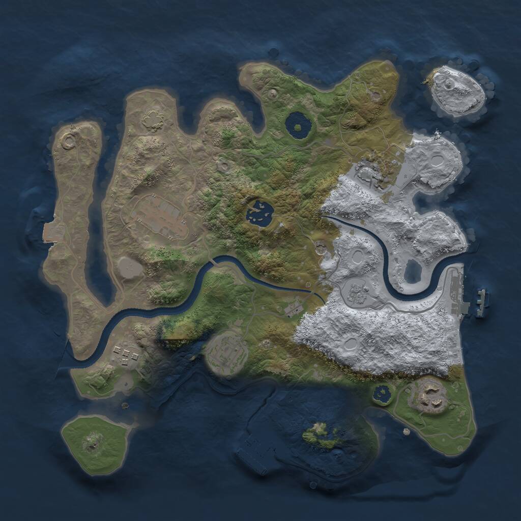 Rust Map: Procedural Map, Size: 3000, Seed: 56789, 12 Monuments