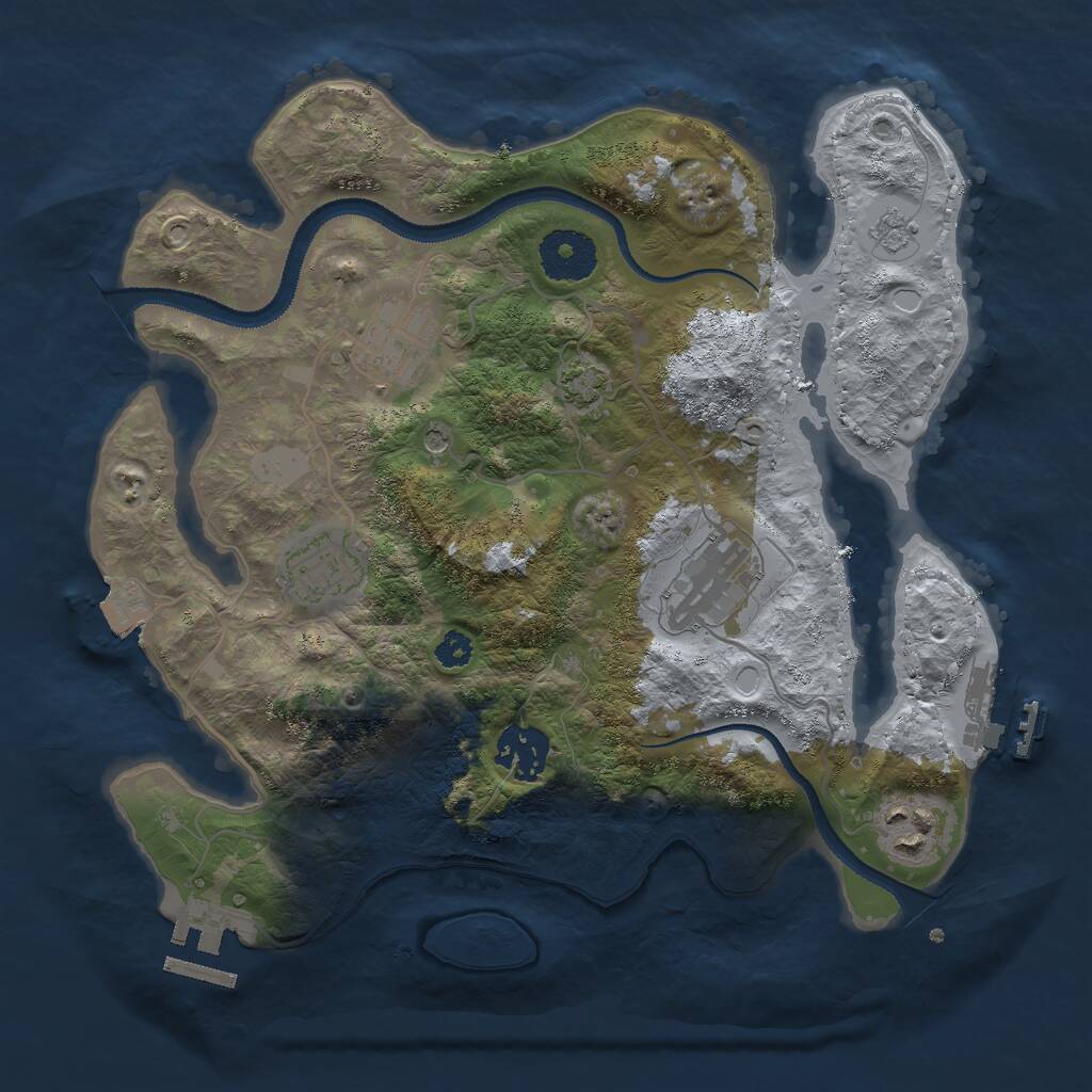 Rust Map: Procedural Map, Size: 3000, Seed: 82841279, 11 Monuments