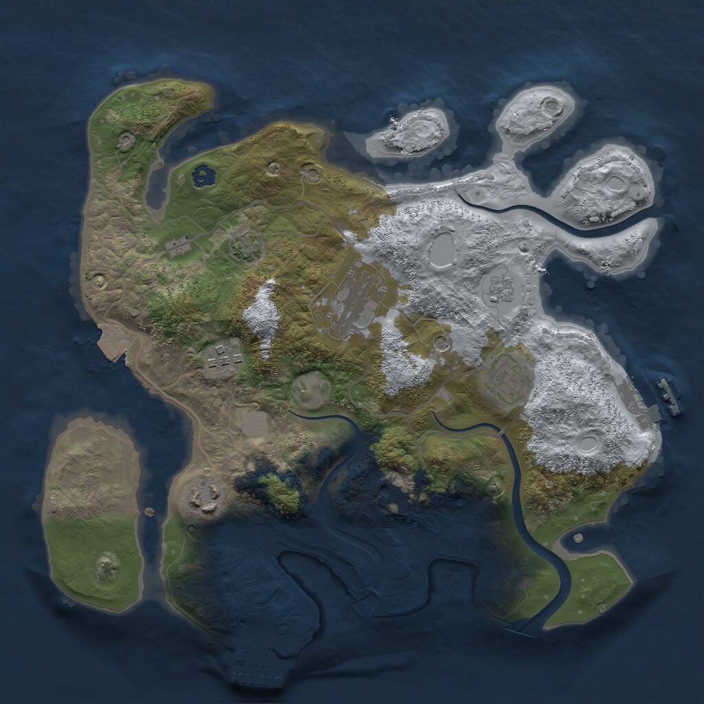 Rust Map: Procedural Map, Size: 3000, Seed: 1522115613, 10 Monuments