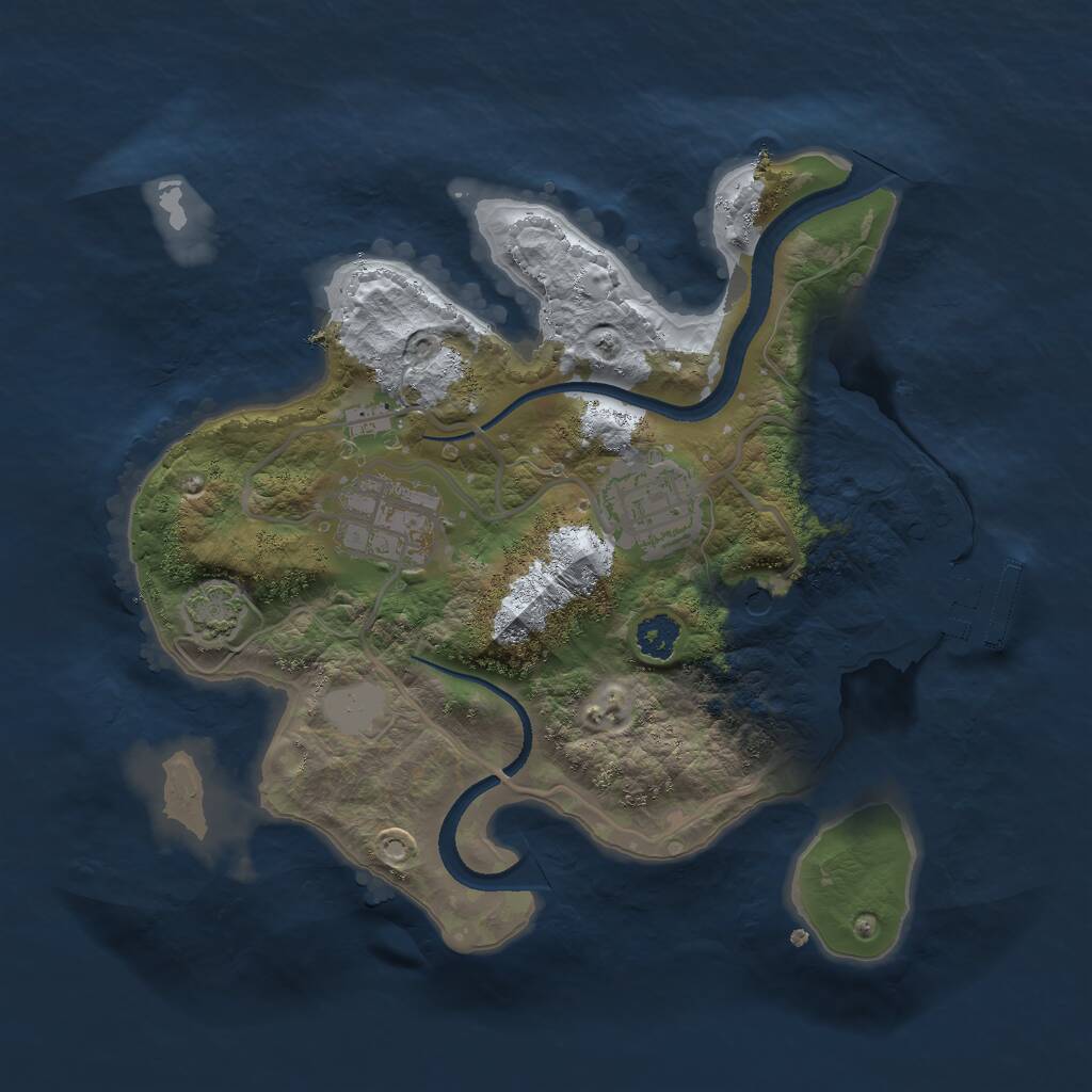 Rust Map: Procedural Map, Size: 2510, Seed: 1234, 6 Monuments