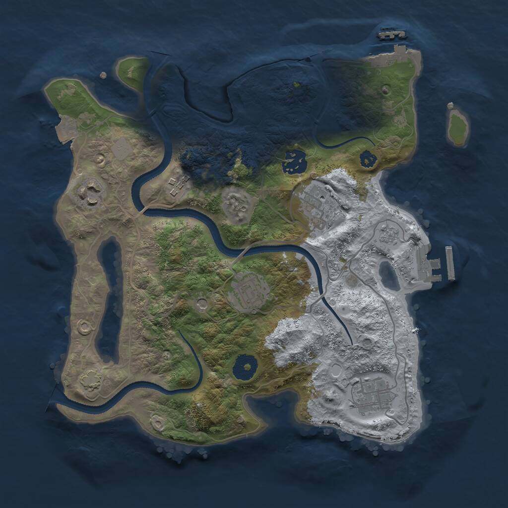 Rust Map: Procedural Map, Size: 3000, Seed: 1607451198, 12 Monuments