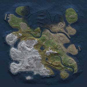 Thumbnail Rust Map: Procedural Map, Size: 3000, Seed: 71596, 12 Monuments