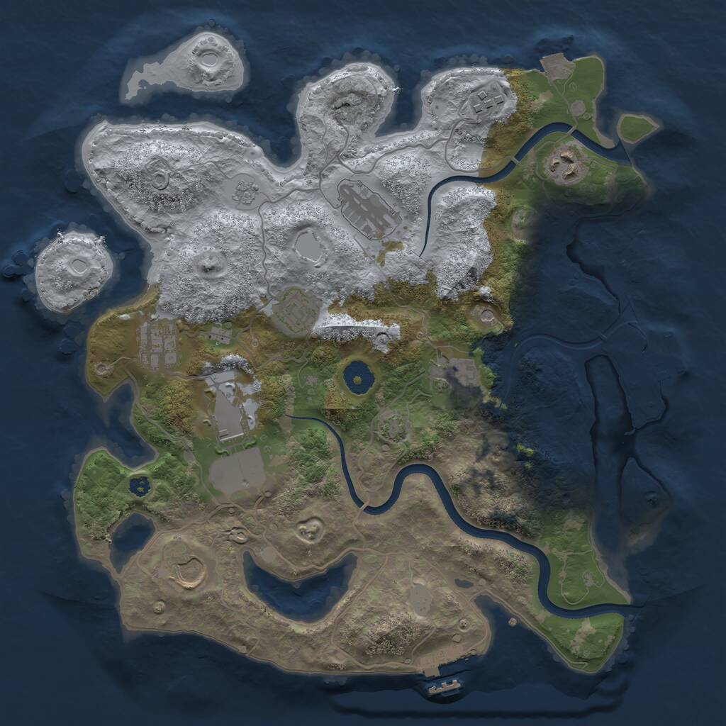 Rust Map: Procedural Map, Size: 3500, Seed: 67388, 14 Monuments