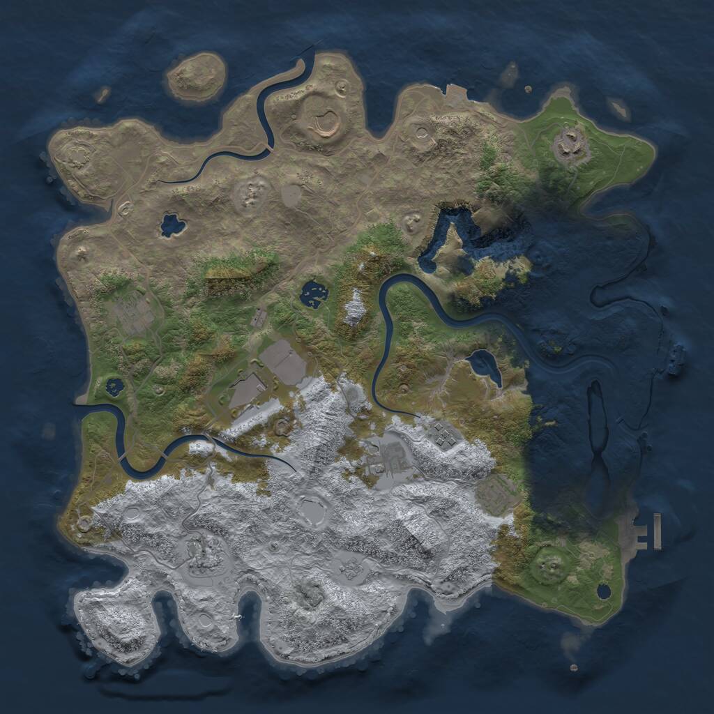 Rust Map: Procedural Map, Size: 4000, Seed: 635297, 15 Monuments