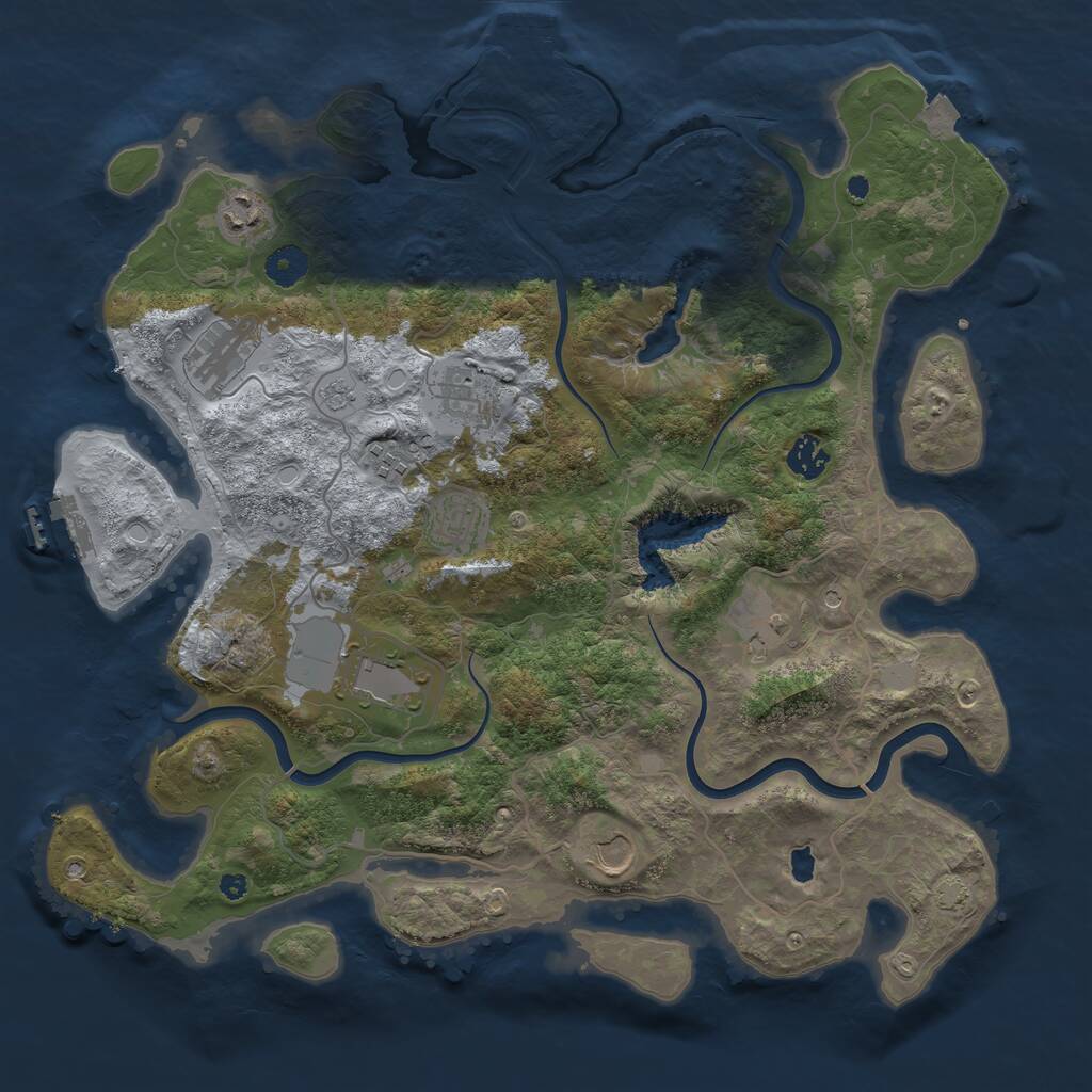 Rust Map: Procedural Map, Size: 4000, Seed: 90000000, 15 Monuments
