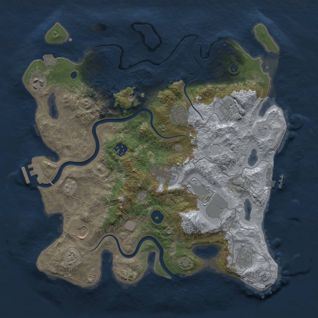 Rust Map: Procedural Map, Size: 3750, Seed: 1576710878, 15 Monuments