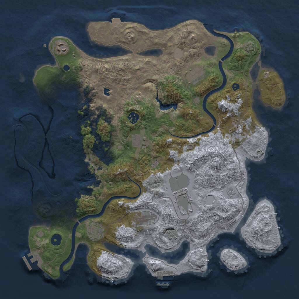 Rust Map: Procedural Map, Size: 4000, Seed: 3400000, 15 Monuments
