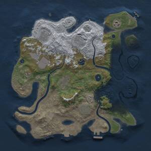 Thumbnail Rust Map: Procedural Map, Size: 3500, Seed: 1411, 15 Monuments