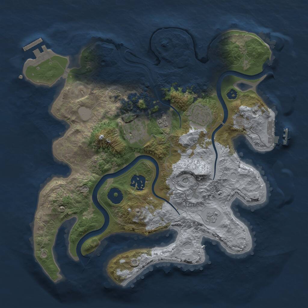 Rust Map: Procedural Map, Size: 3000, Seed: 92782552, 10 Monuments