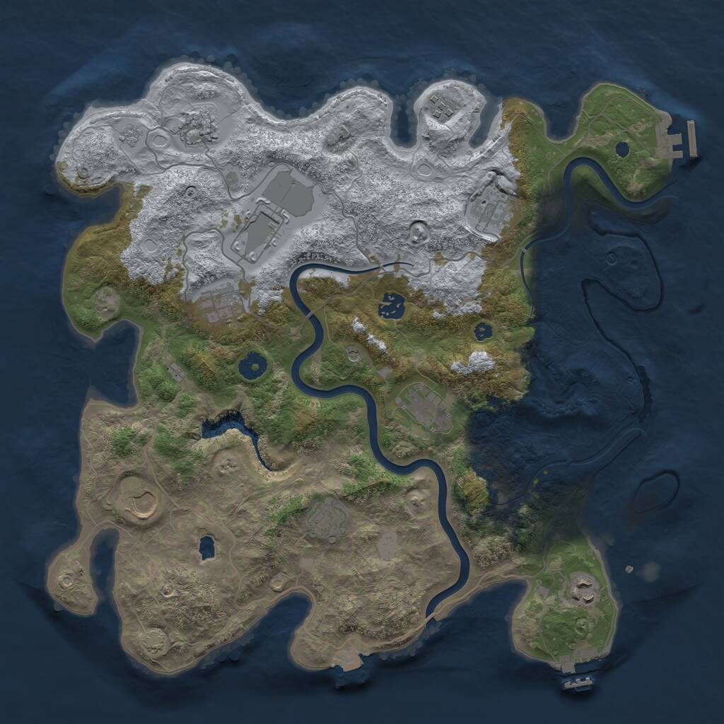 Rust Map: Procedural Map, Size: 4000, Seed: 1591426741, 16 Monuments