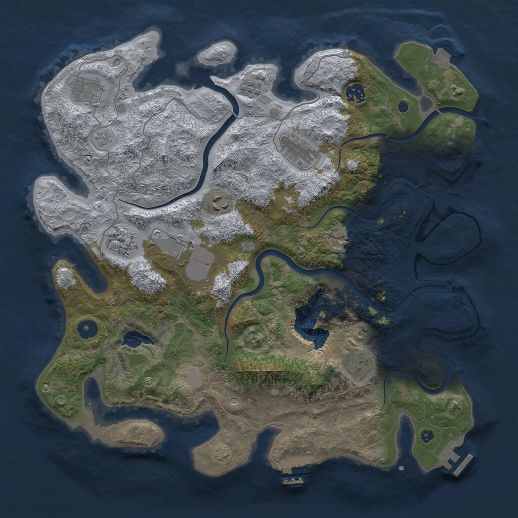 Rust Map: Procedural Map, Size: 4000, Seed: 1818400262, 14 Monuments