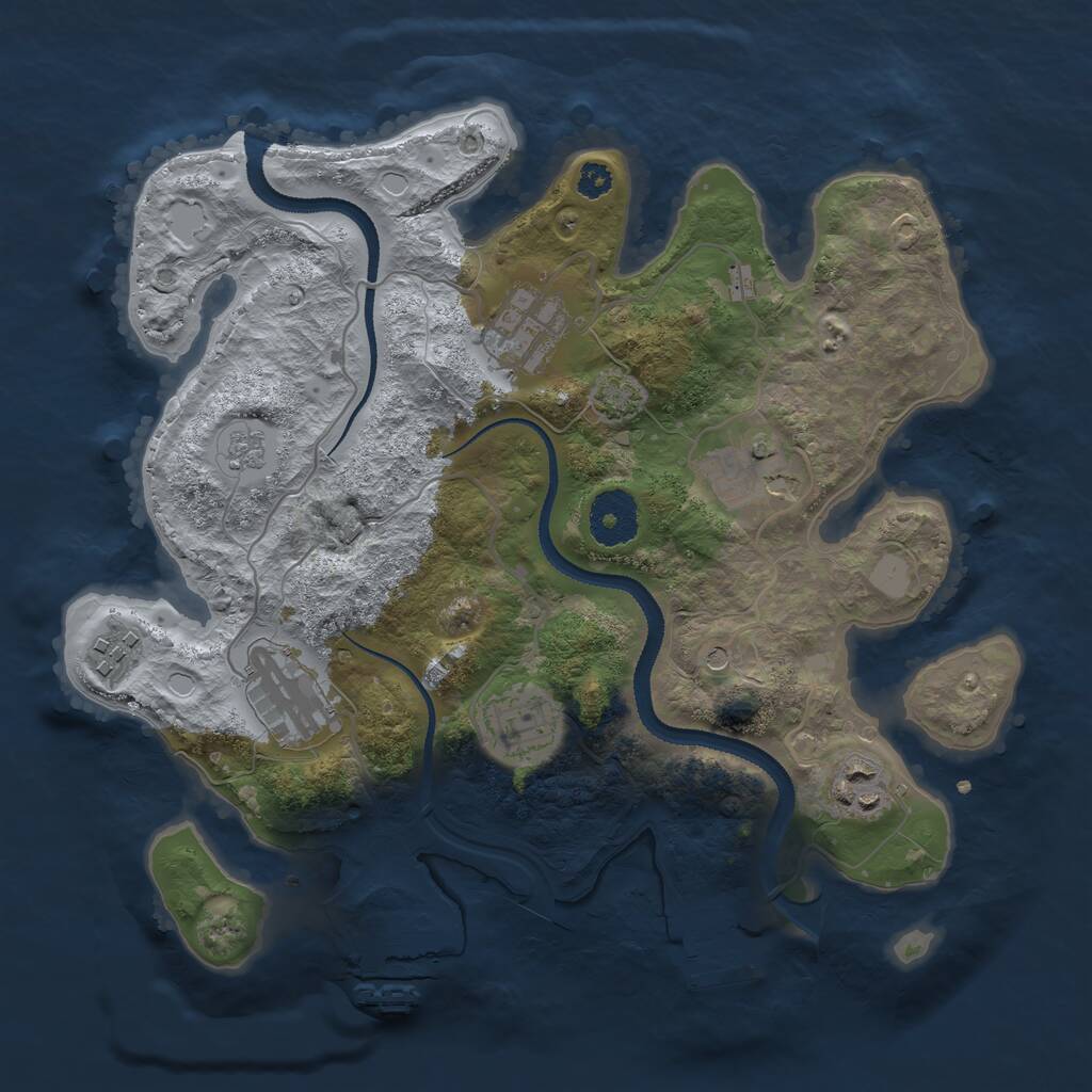 Rust Map: Procedural Map, Size: 3100, Seed: 654913267, 12 Monuments
