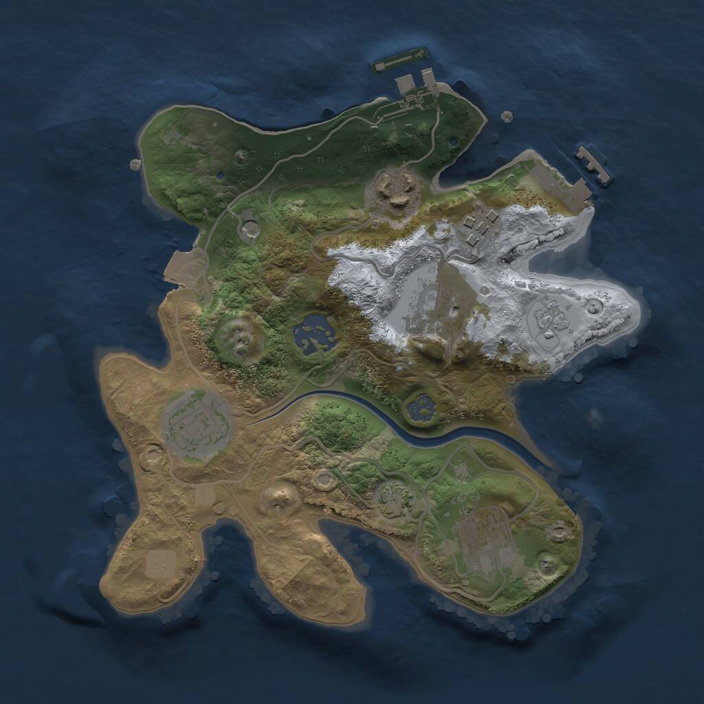 Rust Map: Procedural Map, Size: 2500, Seed: 697798480, 12 Monuments