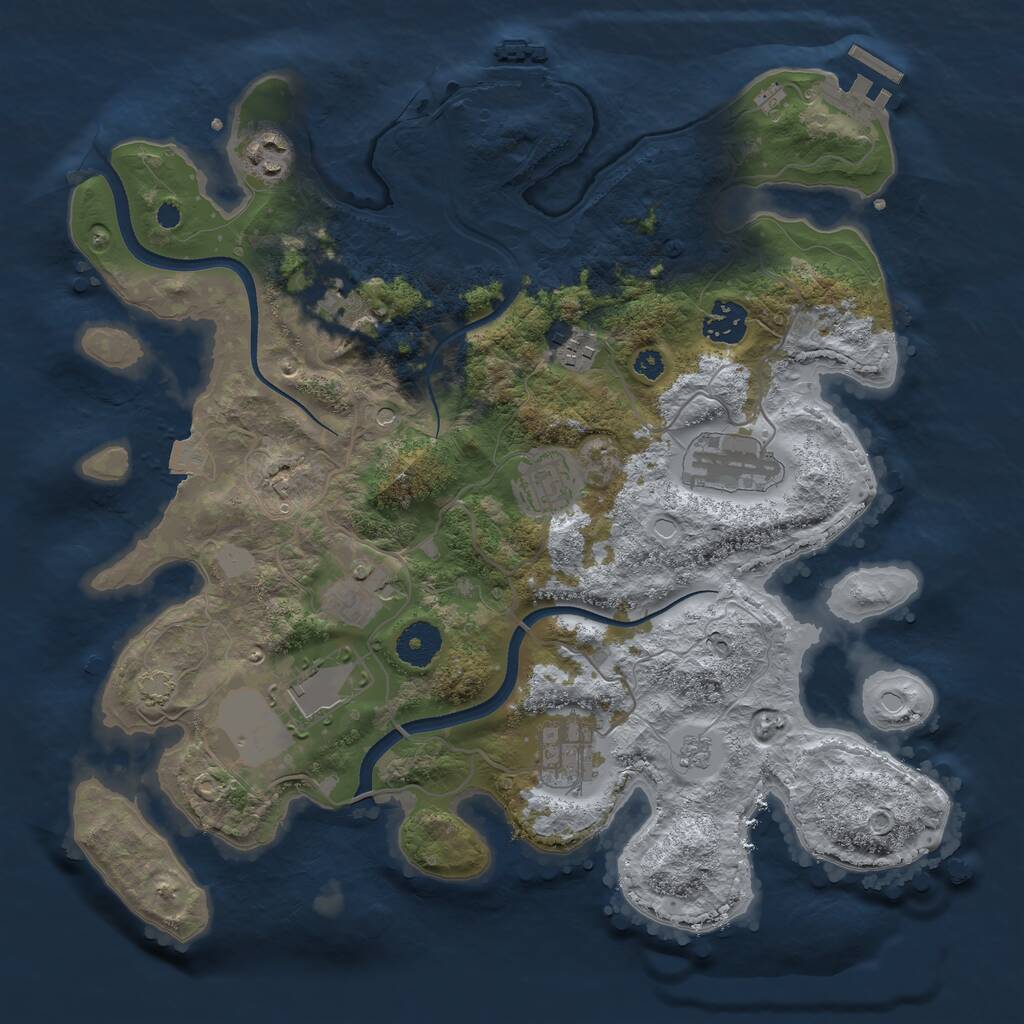Rust Map: Procedural Map, Size: 3500, Seed: 171729070, 15 Monuments