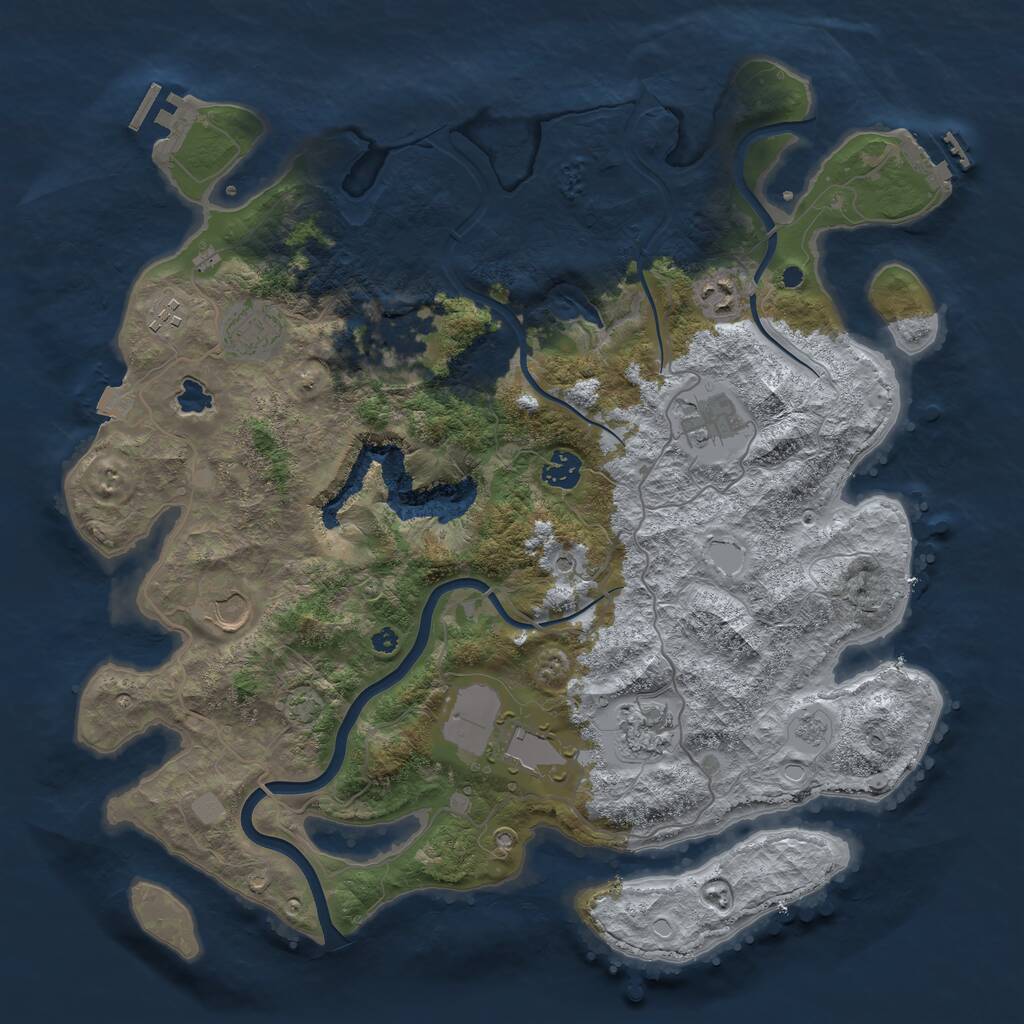 Rust Map: Procedural Map, Size: 4000, Seed: 1087479660, 15 Monuments
