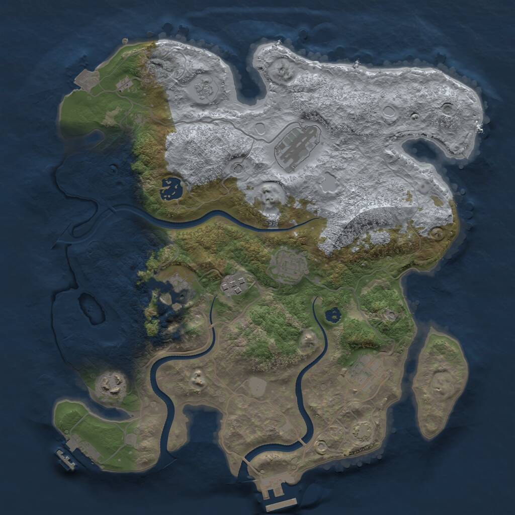 Rust Map: Procedural Map, Size: 3300, Seed: 21656, 13 Monuments