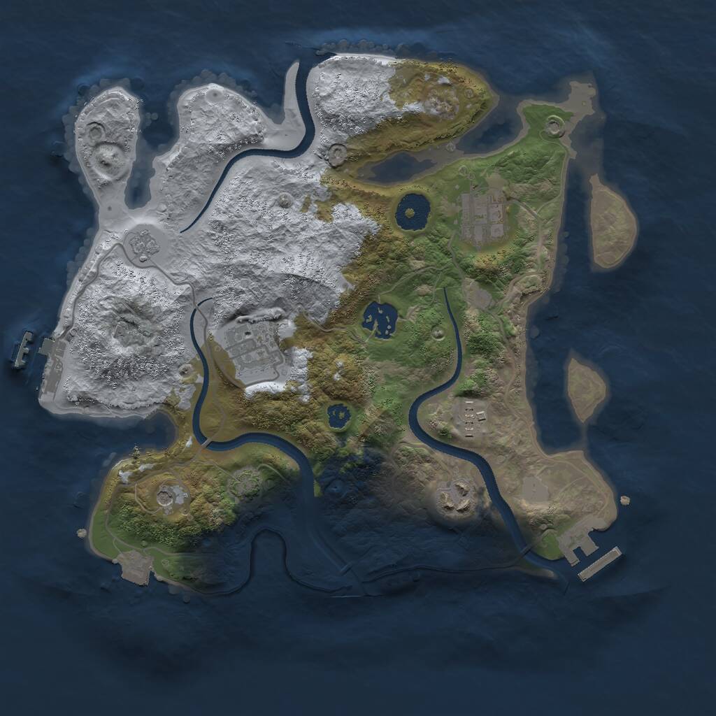 Rust Map: Procedural Map, Size: 3000, Seed: 52487889, 11 Monuments