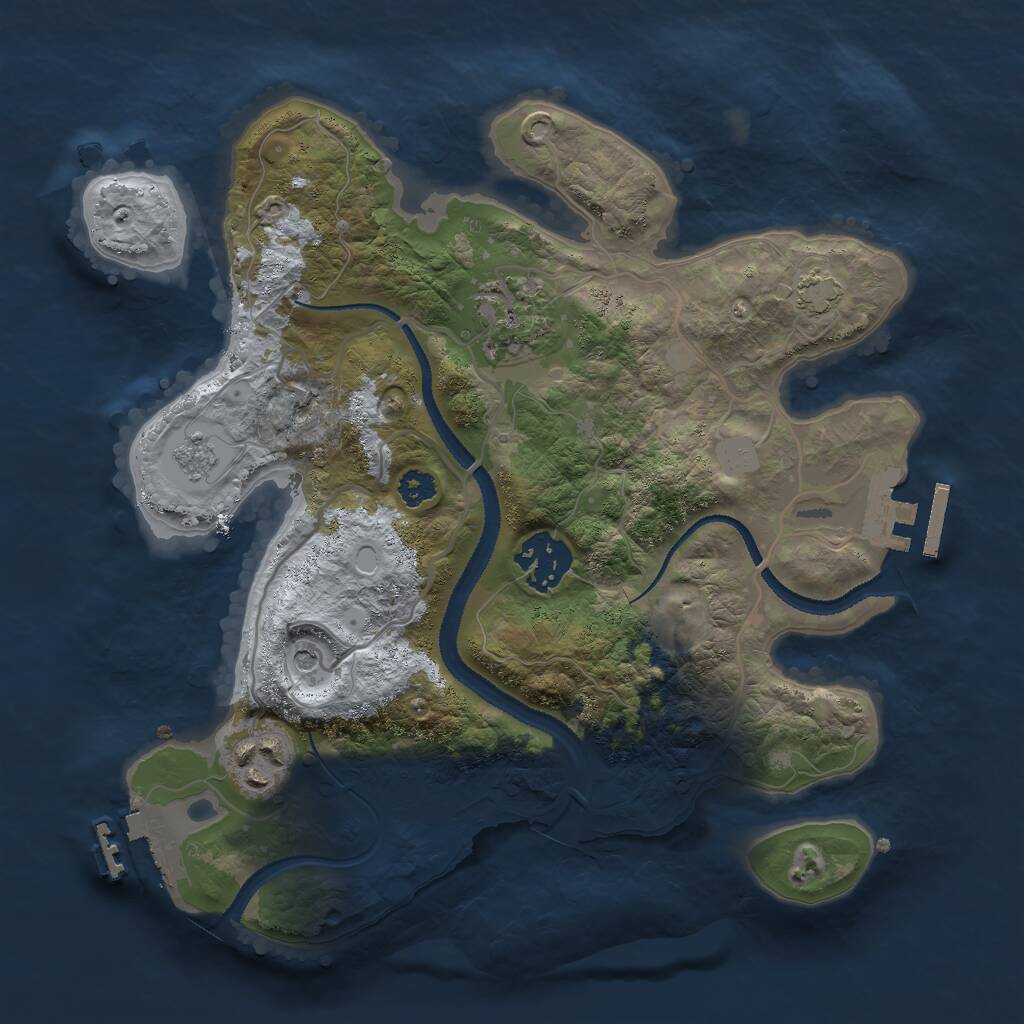 Rust Map: Procedural Map, Size: 2800, Seed: 303571319, 9 Monuments
