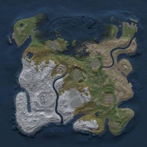 Thumbnail Rust Map: Procedural Map, Size: 3500, Seed: 1237187212, 15 Monuments