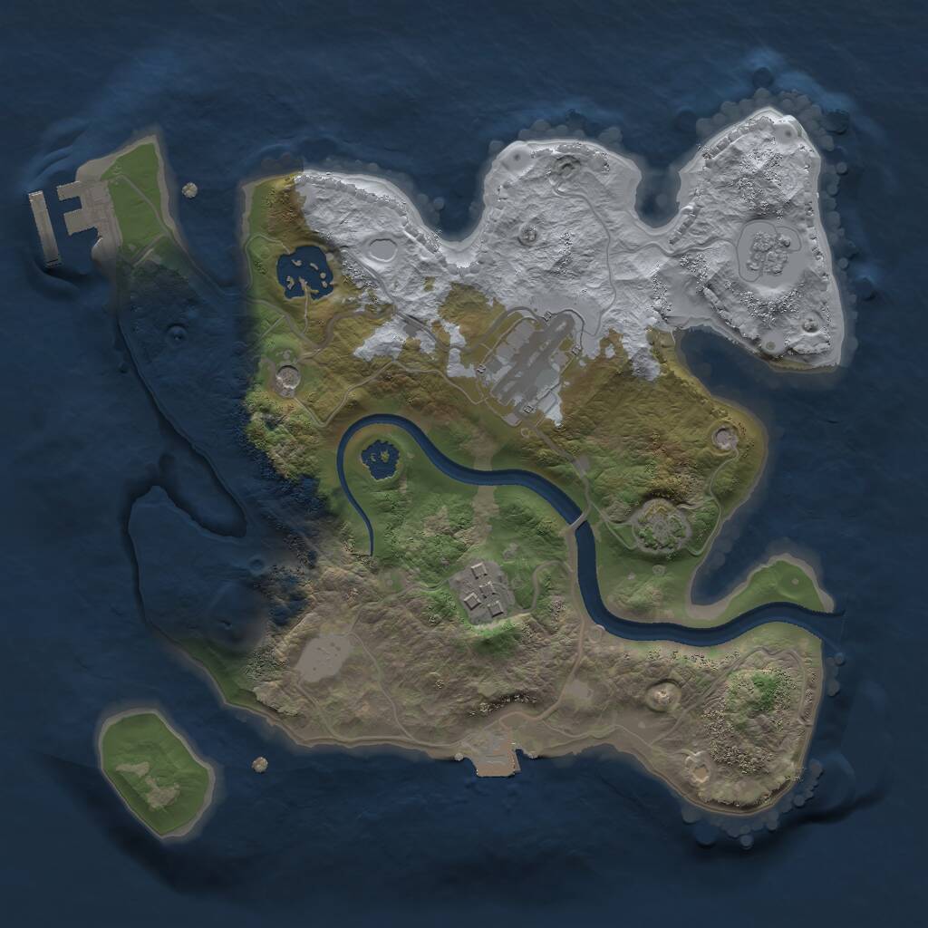 Rust Map: Procedural Map, Size: 2500, Seed: 1268848577, 8 Monuments