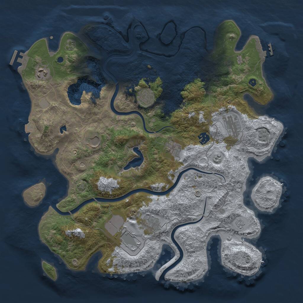 Rust Map: Procedural Map, Size: 4000, Seed: 1215599112, 15 Monuments