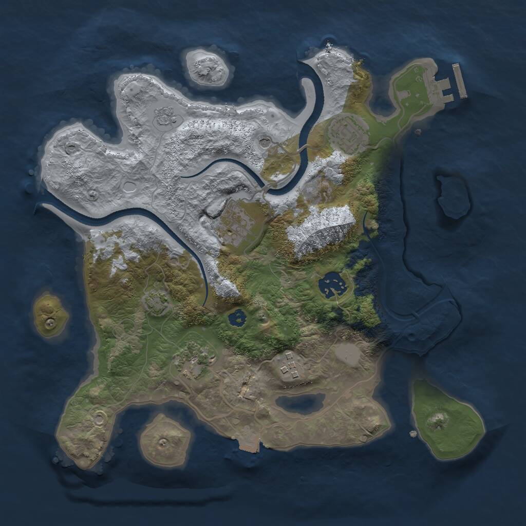 Rust Map: Procedural Map, Size: 3000, Seed: 1782802638, 10 Monuments