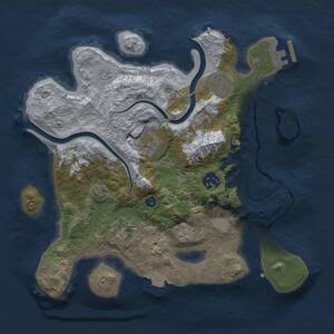 Thumbnail Rust Map: Procedural Map, Size: 3000, Seed: 1782802638, 10 Monuments