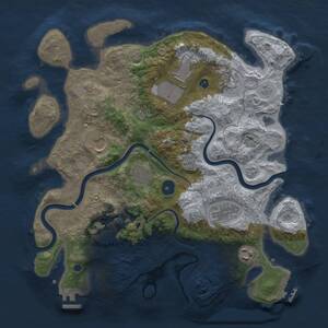 Thumbnail Rust Map: Procedural Map, Size: 3500, Seed: 474066675, 14 Monuments