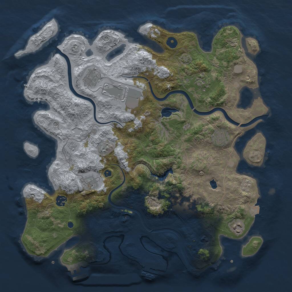 Rust Map: Procedural Map, Size: 4000, Seed: 4800000, 15 Monuments