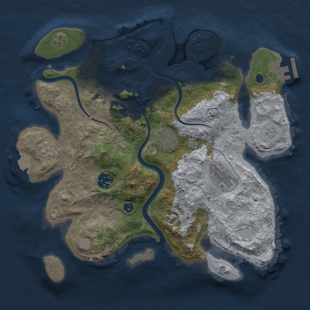 Rust Map: Procedural Map, Size: 3100, Seed: 315671520, 9 Monuments