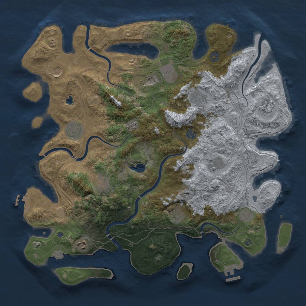Rust Map: Procedural Map, Size: 4250, Seed: 787693701, 17 Monuments