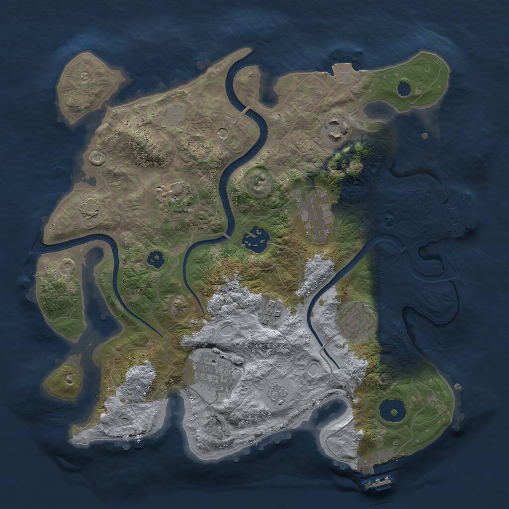 Rust Map: Procedural Map, Size: 3000, Seed: 7580213, 13 Monuments