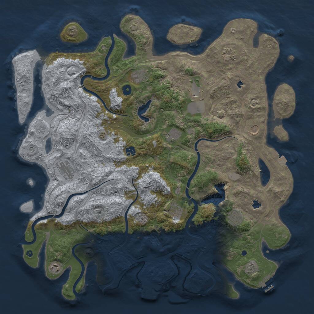 Rust Map: Procedural Map, Size: 4750, Seed: 7122024, 17 Monuments