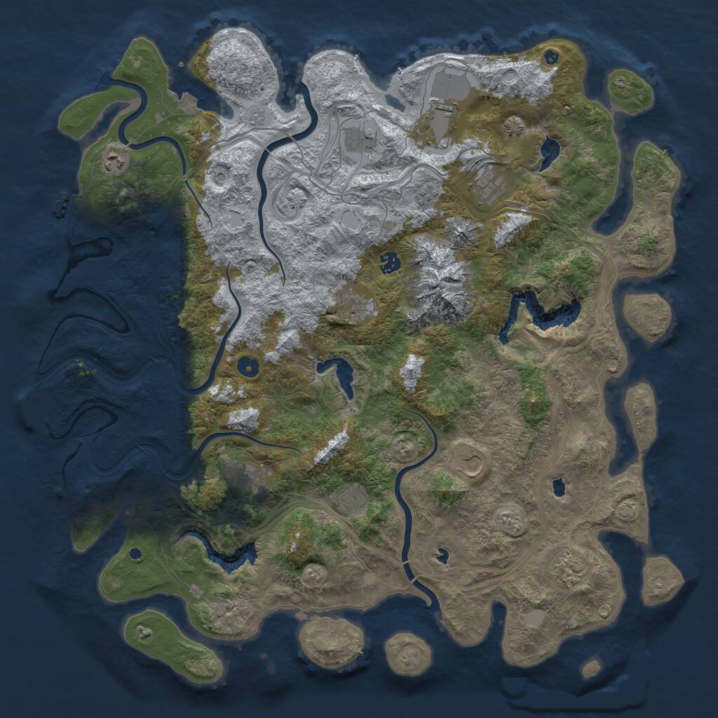 Rust Map: Procedural Map, Size: 5000, Seed: 48198269, 17 Monuments