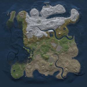 Thumbnail Rust Map: Procedural Map, Size: 3500, Seed: 418818690, 14 Monuments