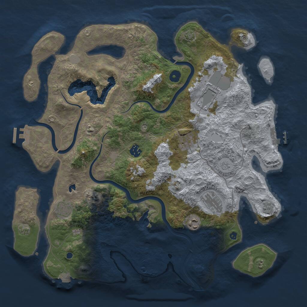 Rust Map: Procedural Map, Size: 4000, Seed: 65255350, 13 Monuments