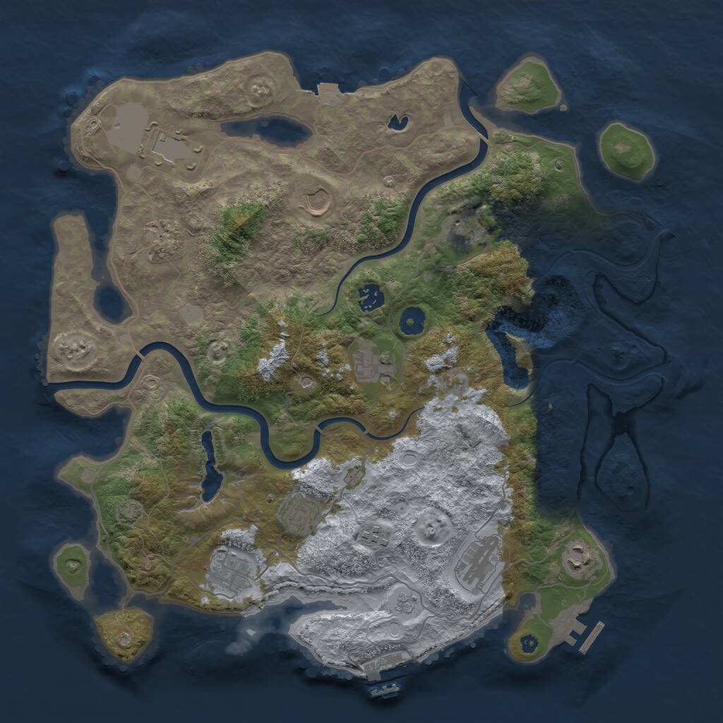 Rust Map: Procedural Map, Size: 4000, Seed: 178456710, 17 Monuments