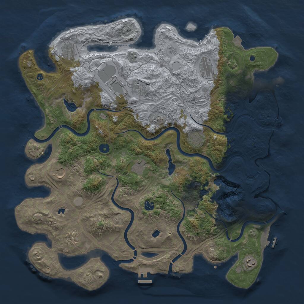 Rust Map: Procedural Map, Size: 4500, Seed: 2132948072, 17 Monuments