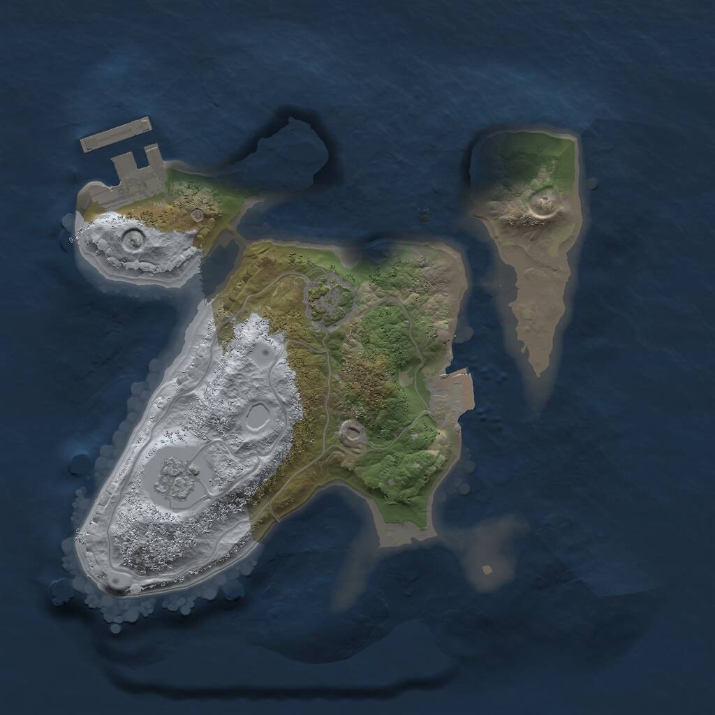 Rust Map: Procedural Map, Size: 2000, Seed: 594653472, 4 Monuments