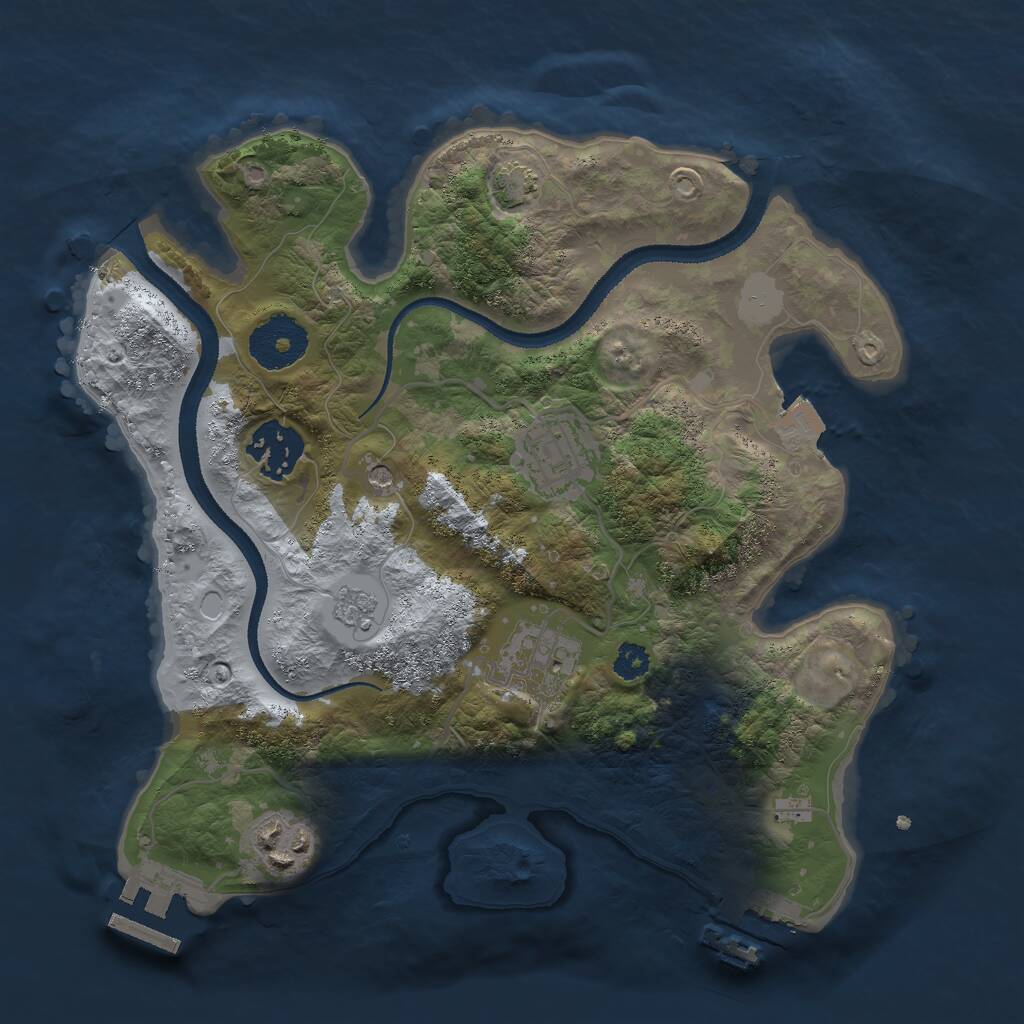 Rust Map: Procedural Map, Size: 2800, Seed: 19686, 10 Monuments