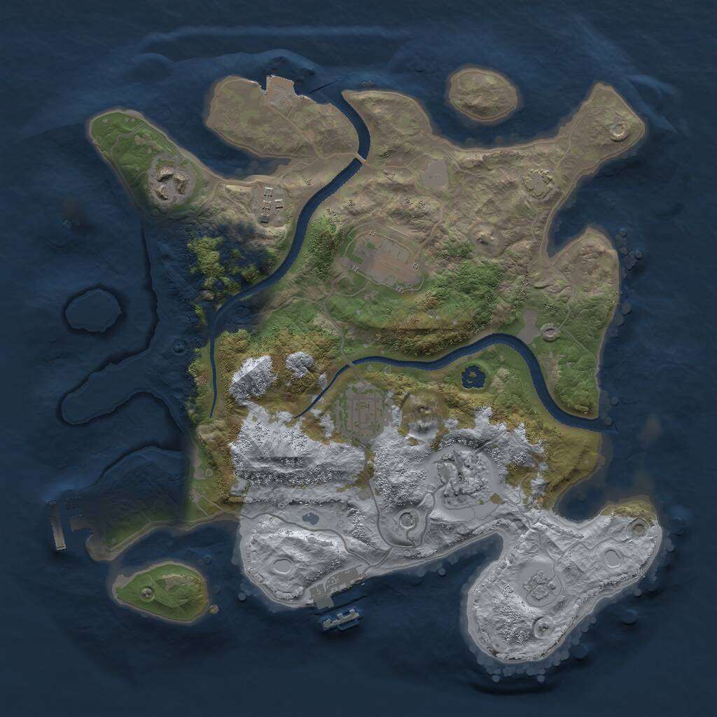Rust Map: Procedural Map, Size: 3000, Seed: 400059631, 11 Monuments