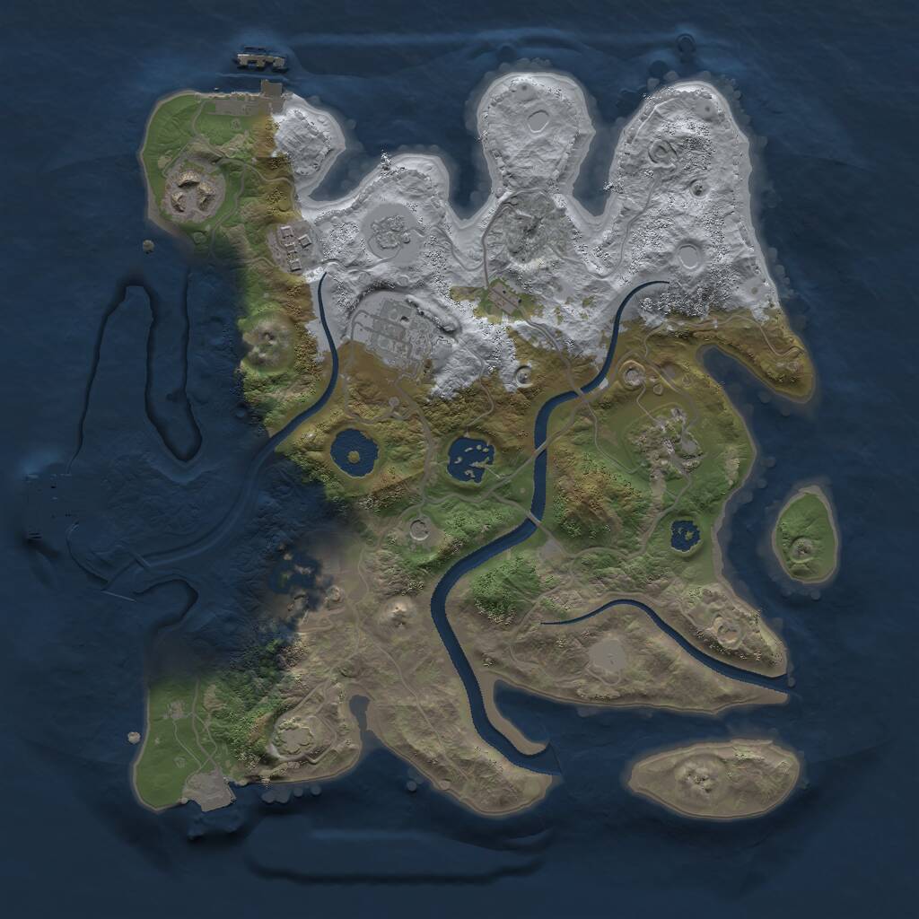 Rust Map: Procedural Map, Size: 3000, Seed: 64623330, 12 Monuments
