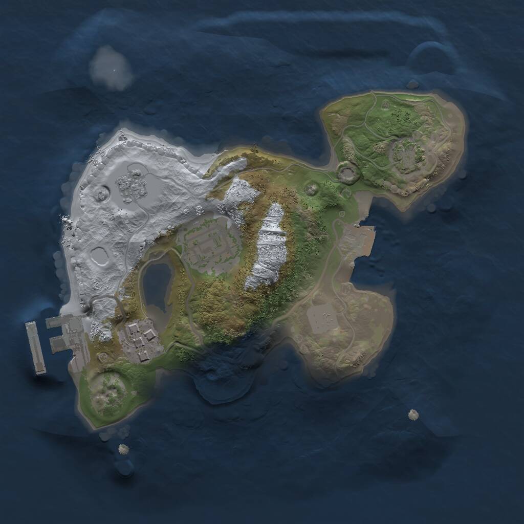 Rust Map: Procedural Map, Size: 2000, Seed: 440414037, 6 Monuments
