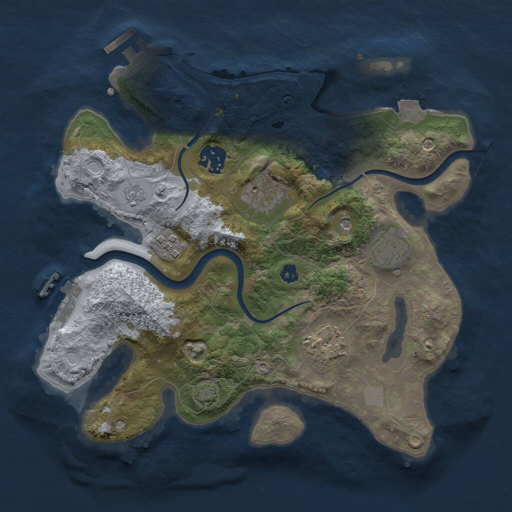 Rust Map: Procedural Map, Size: 2800, Seed: 1201604048, 11 Monuments
