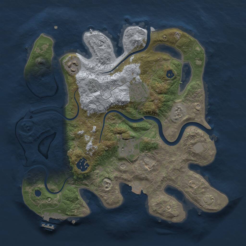Rust Map: Procedural Map, Size: 3000, Seed: 921043650, 9 Monuments