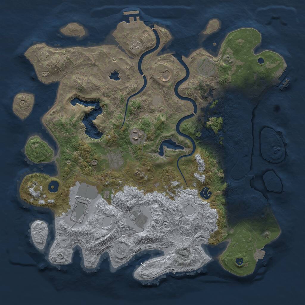 Rust Map: Procedural Map, Size: 4000, Seed: 2034938801, 14 Monuments
