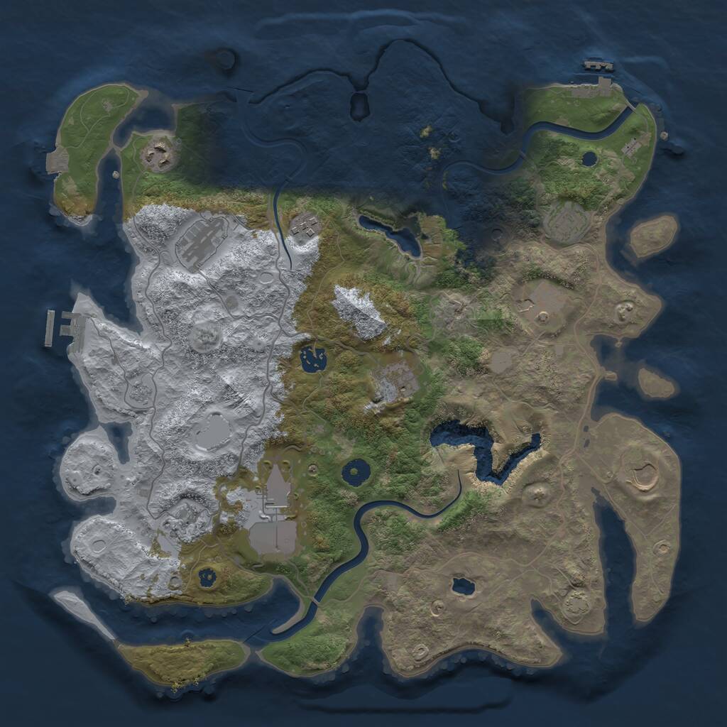 Rust Map: Procedural Map, Size: 4000, Seed: 1615645926, 16 Monuments