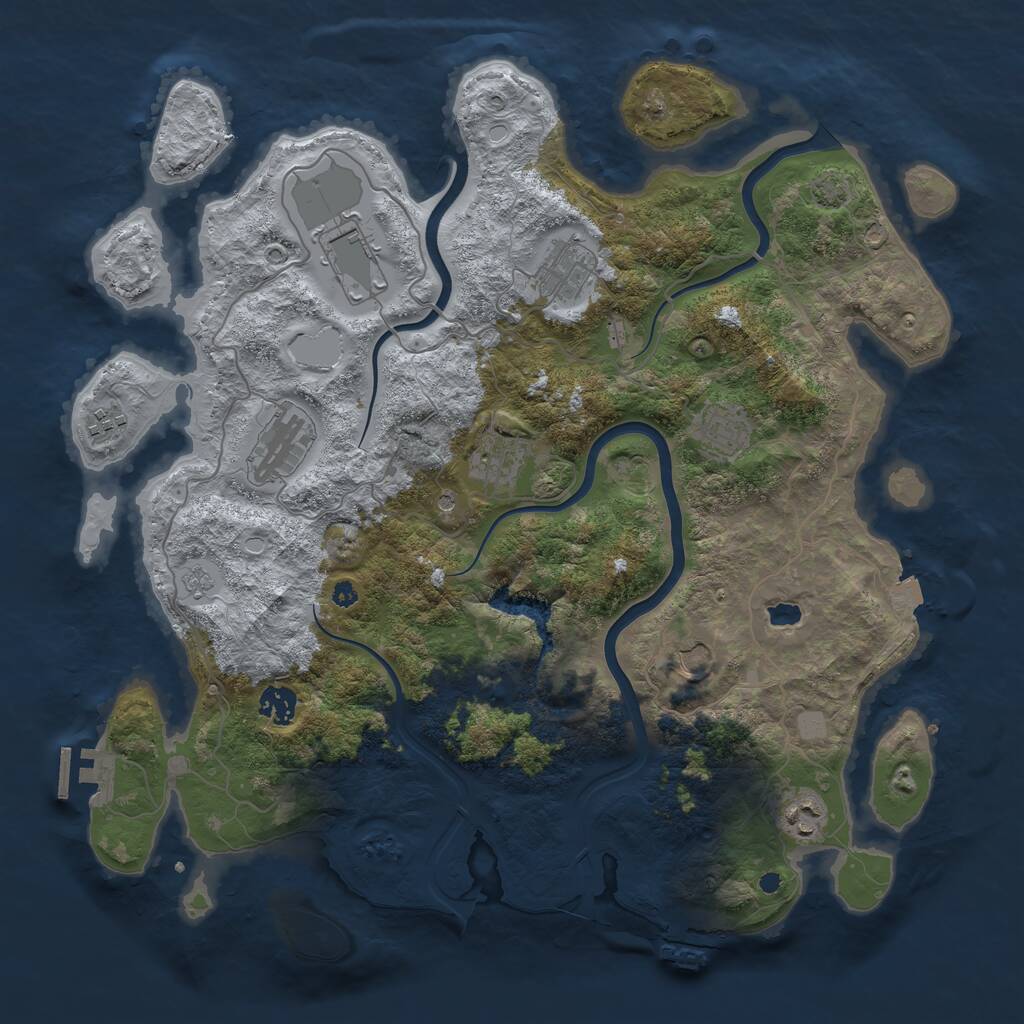 Rust Map: Procedural Map, Size: 4000, Seed: 1562425949, 15 Monuments